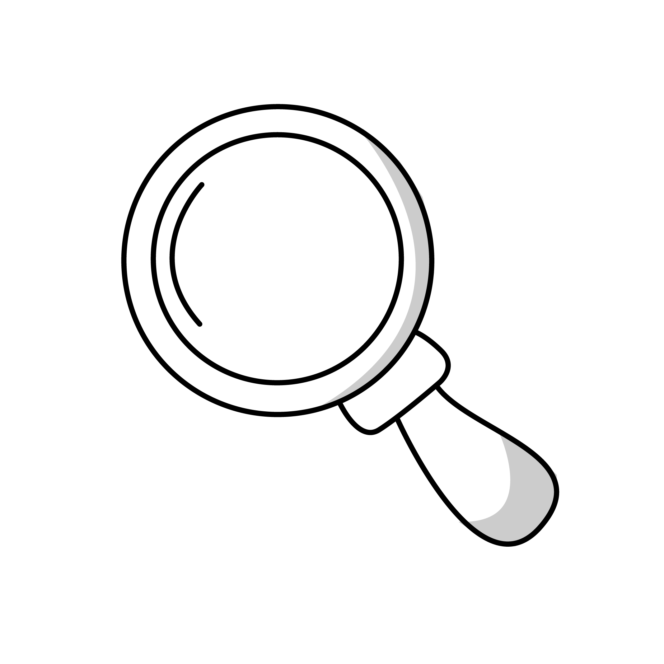 pictogramme noir d'une loupe